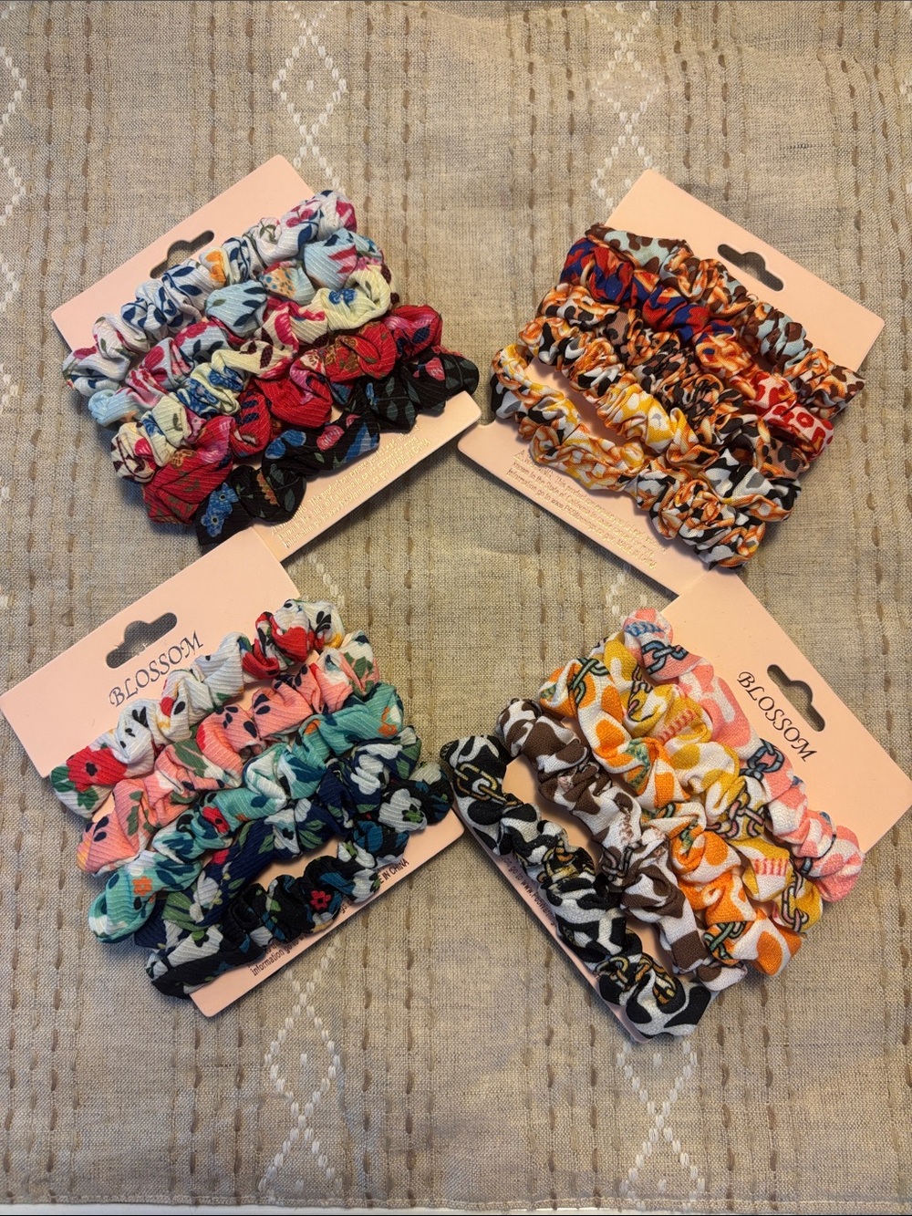 Floral & Patterned Scrunchie Set – Multi Color
